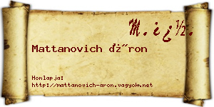 Mattanovich Áron névjegykártya