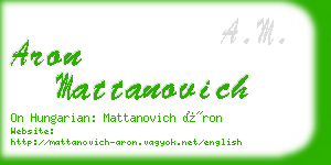 aron mattanovich business card